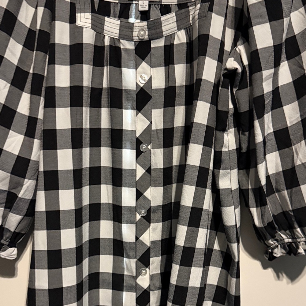 Mud Pie Black and White Checkered Dress - Picture 3 of 6